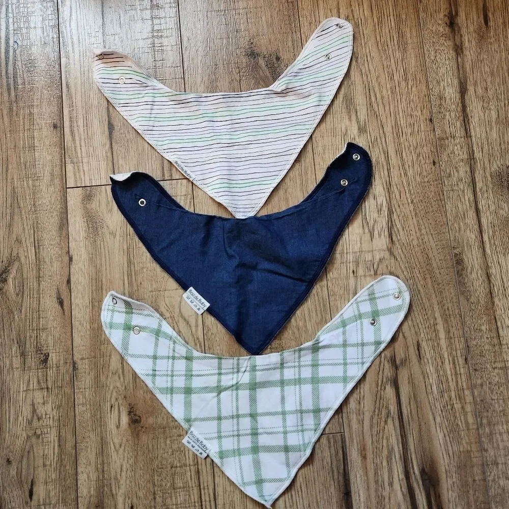 Bazzle Baby Organic Cotton Bandana Bibs Set of 3 Snap Closure